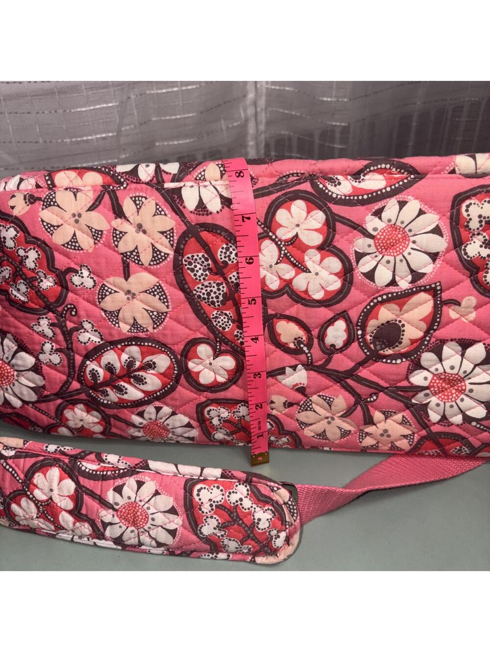 Vera Bradley Pink Floral Weekender Travel Duffel Bag Shoulder Strap - Picture 8 of 9